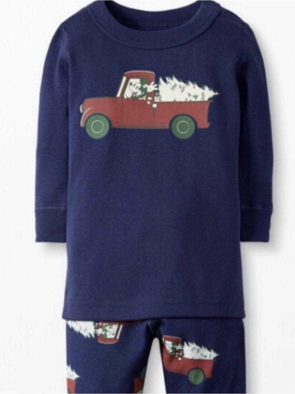 Hanna Andersson x Disney Mickey Navy/Red Truck Holiday Pajama Set NWT Size 12/18